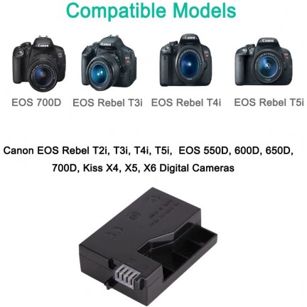 Power Bank Supply USB Adapter DC Coupler LP-E8 for Canon EOS 550D 600D 650D 700D