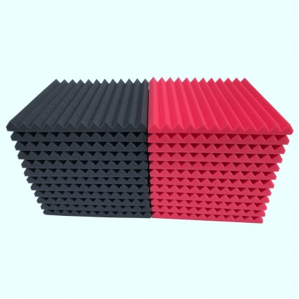 Black&Red Charcoal Acoustic Foam 1inch X 12 X 12 inch