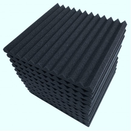 Black&Red Charcoal Acoustic Foam 1inch X 12 X 12 inch
