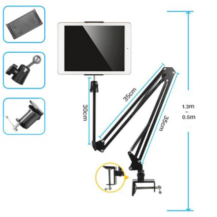 Tablet Stand Adjustable Microphone Suspension Boom Scissor Arm Stand