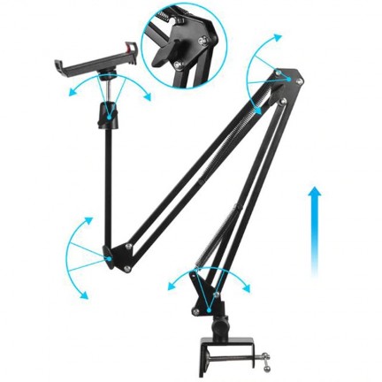 Tablet Stand Adjustable Microphone Suspension Boom Scissor Arm Stand