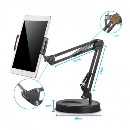 Foldable Long Arm Tablet Stand Holder