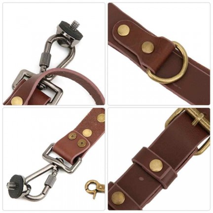 Adjustable Leather Double Shoulder Camera Strap