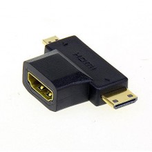 3 in 1 HDMI Female to Mini HDMI Male + Micro HDMI Male Adapter Connector