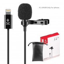 YC-LM10 II 1.5m Phone Audio Video Recording Lavalier Condenser Microphone