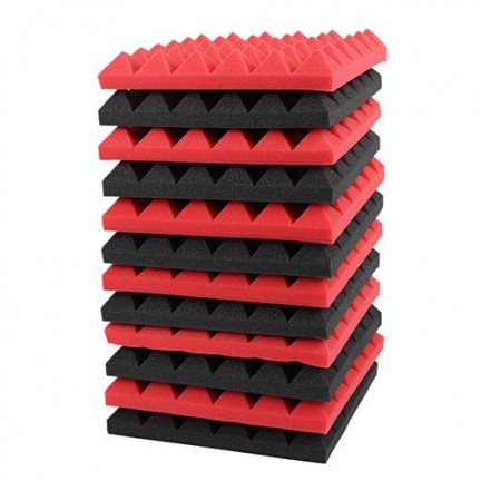 Black&Red Charcoal Acoustic  Foam