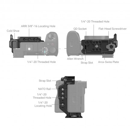 SmallRig Half Cage for Sony Alpha 6700/6600/6500/6400