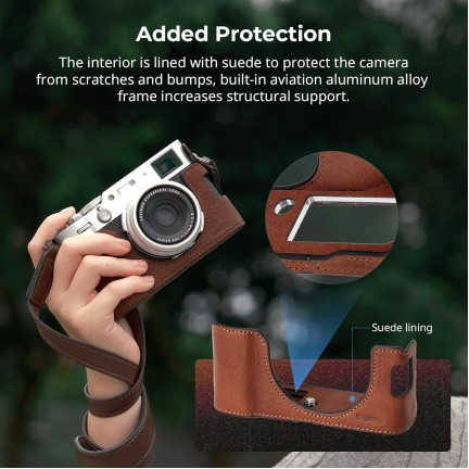 SmallRig Leather Half Case Kit for FUJIFILM X100VI (Brown)