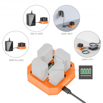 SmallRig 4-Channel Camera Battery Charger for Sony NP-FZ100