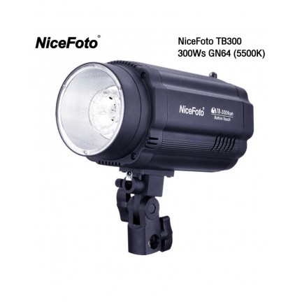 NiceFoto TB300-300W 2-Mini Studio Flash With White Background And Backdrop Stand