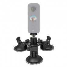Triple Suction Cup Mount With Ball Head for Action Camera X3/2/1