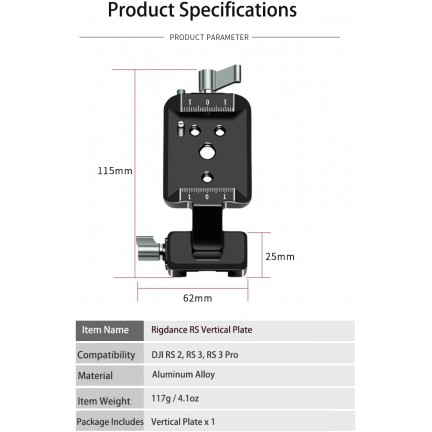 VESSOR R Vertical Camera Mount for DJI RS 2/RS 3/RS 3 Pro