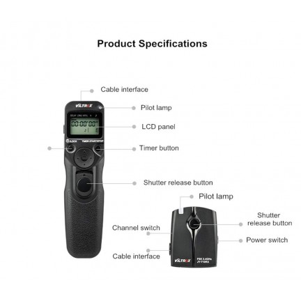 Viltrox JY710 Camera Wireless Timer Remote Shutter Release Control Cable