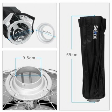  Selens 70cm 28" Deep Octa Parabolic Umbrella For Studio Flash Light Bowens Mount