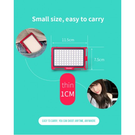 Manbily MFL-03 Dimmable Thin Mini LED Photographic Lighting Lamp Video Camera Light (Red)