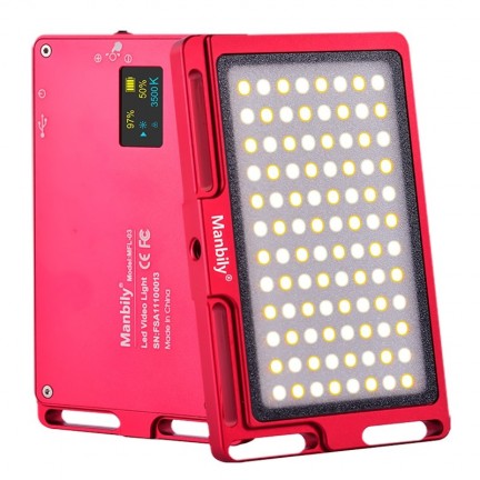 Manbily MFL-03 Dimmable Thin Mini LED Photographic Lighting Lamp Video Camera Light (Red)