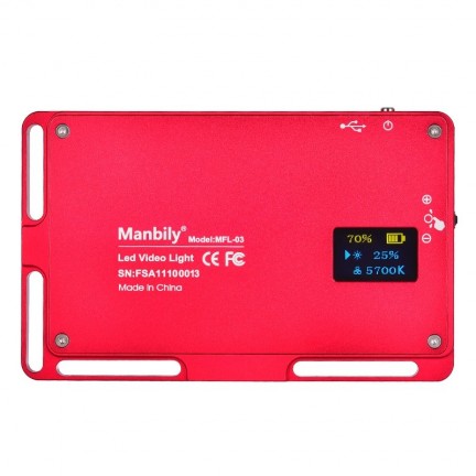 Manbily MFL-03 Dimmable Thin Mini LED Photographic Lighting Lamp Video Camera Light (Red)