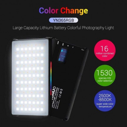 YONGNUO YN365 RGB LED Light On Camera Light Pocket