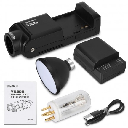 YONGNUO YN200 Flash Light TTL HSS 2.4G 200W Battery with USB Type C Compatible