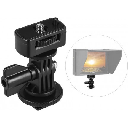 Adjustable Angle Pole Swivel Hot Shoe Mount 1/4" Screw Hot Shoe Mount Adapter