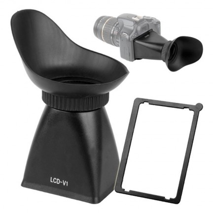 V1 LCD Viewfinder 2.8x 3" Magnifier Eyecup Hood for canon 5DII/7D/500D