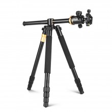 QZSD Q999H Aluminum Alloy Tripod Monopod with Horizontal Column 360 Degree Damping Ball Head