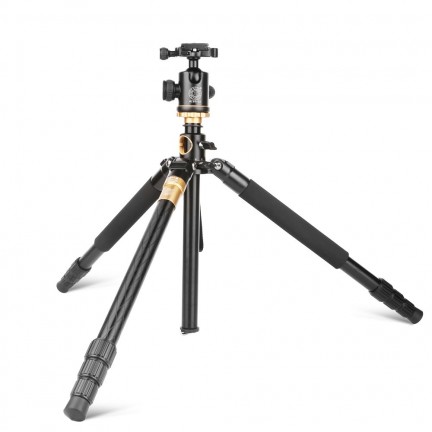 QZSD Q999H Aluminum Alloy Tripod Monopod with Horizontal Column 360 Degree Damping Ball Head