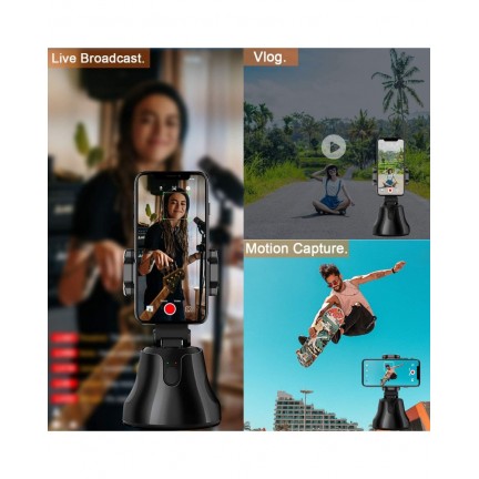 Black 360° Object Tracking Holder Smart Shooting Camera Phone Holder