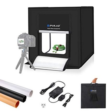 PULUZ 40cm Folding Portable 24W 5500K White Light Dimmable Photo Lighting Studio Shooting Tent Box Kit with 6 Colors