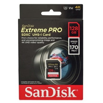 SanDisk 128GB Extreme PRO UHS-I SDXC Memory Card