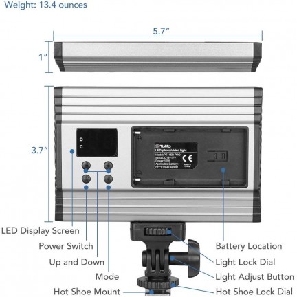 Tolifo PT-15B PRO Camera Light Panel