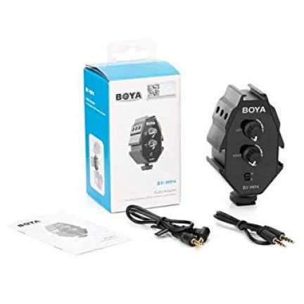  Boya MP4 Audio Adaptor for Smartphones,DSLR Camera,Camcorder 