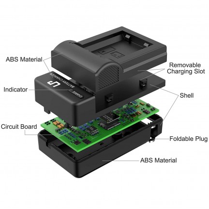 LP NP-FW50 Battery Charger A6000, A6400, A6100, A6300, A6500, A5100, A7, A7 II, A7R, A7R II, A7R2, A7S, A7S II, A7S2, A5000, A3000, A55, RX10, NEX-3/5/7 Series