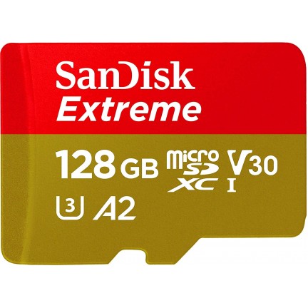 SanDisk 128GB Extreme microSD UHS-I Card with Adapter