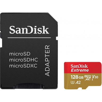 SanDisk 128GB Extreme microSD UHS-I Card with Adapter