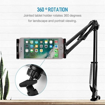 Tablet Pad Phone Holder Stand Universal 360 Rotating Flexible Long Arm lazy Phone Holder