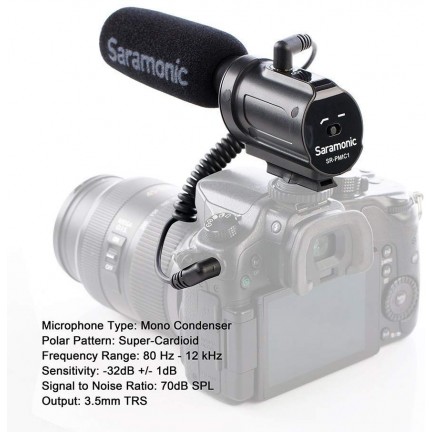 Saramonic SR-PMIC1 Battery-Free On-Camera Shotgun Microphone