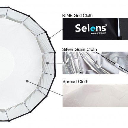 Professional quick setup Hexadecagon softbox Umbrella 120cm