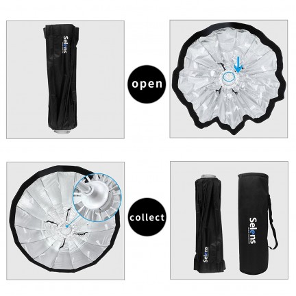 Professional quick setup Hexadecagon softbox Umbrella 120cm