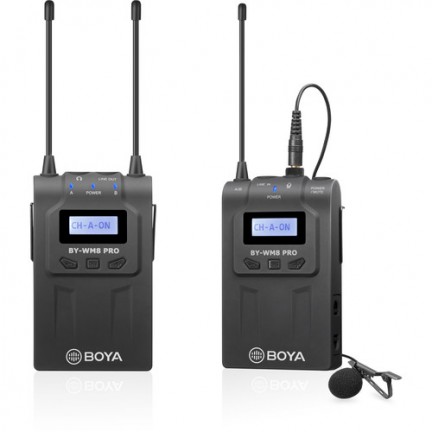 BOYA BY-WM8 Pro-K2 UHF Dual-Channel Lavalier Wireless Microphone