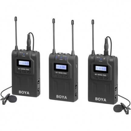 BOYA BY-WM8 Pro-K2 UHF Dual-Channel Lavalier Wireless Microphone