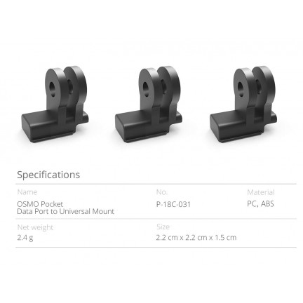 3 Pcs/set PGYTECH OSMO Pocket Data Port to Universal Mount