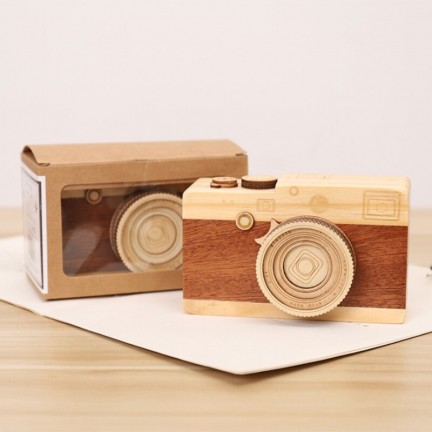 JEYL Wooden Music Box Camera Model