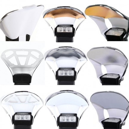 Universal Speedlight Flash Diffuser/Softbox Honeycomb Grid&Tri-Color Reflector