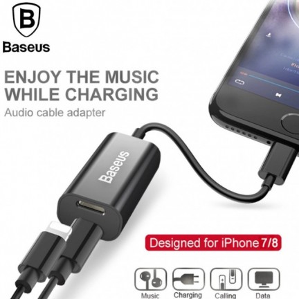 Baseus L36 2 in 1 Audio & Charger Socket Adapter Cable For iPhone