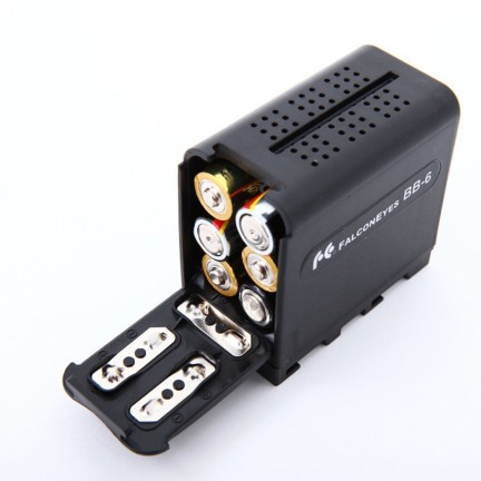 Battery Case Pack Power as NP-F970 for 6pcs AA battery