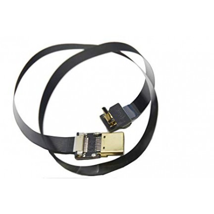 BLACK  FPV Flat Slim HDMI Cable mini HDMI Standard HDMI 100cm