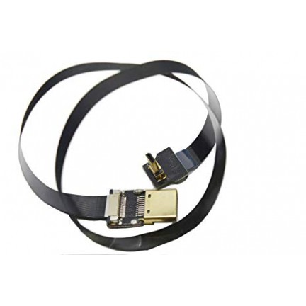 BLACK FPV Flat Slim HDMI Cable mini HDMI Standard HDMI 50cm