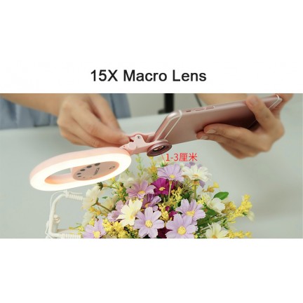 LED Selfie Ring Light USB Rechargeable with Wide Angle Lens for iPhone