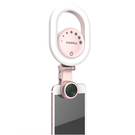 LED Selfie Ring Light USB Rechargeable with Wide Angle Lens for iPhone